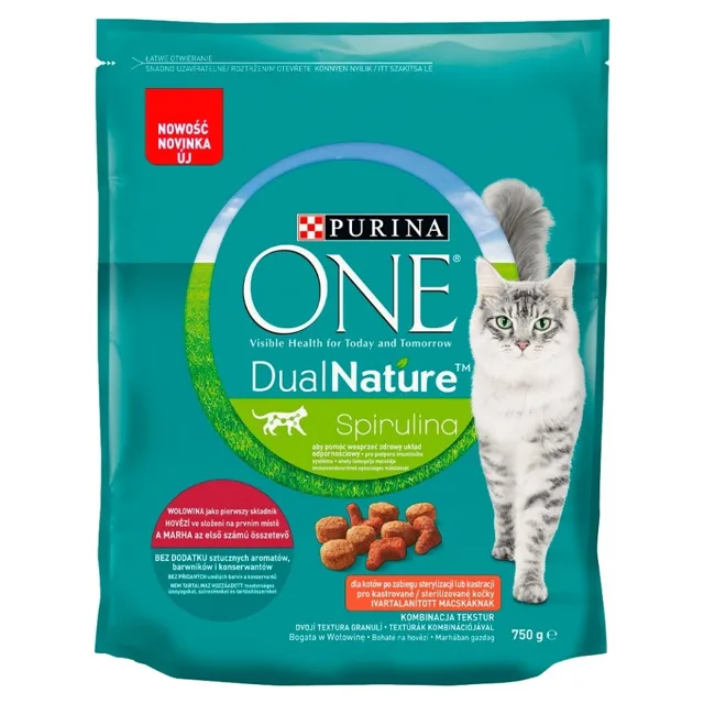 PURINA ONE DualNature Sterilcat Hovězí se spirulinou 750 g