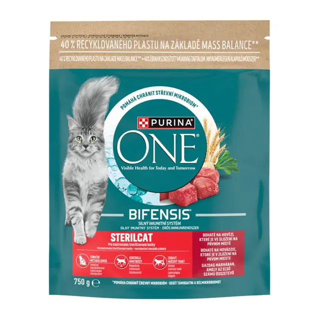 Purina One Granule pro kočky s hovězím Sterilcat 750 g