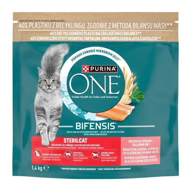 Purina One Granule pro kočky Sterilcat losos a pšenice 1400 g