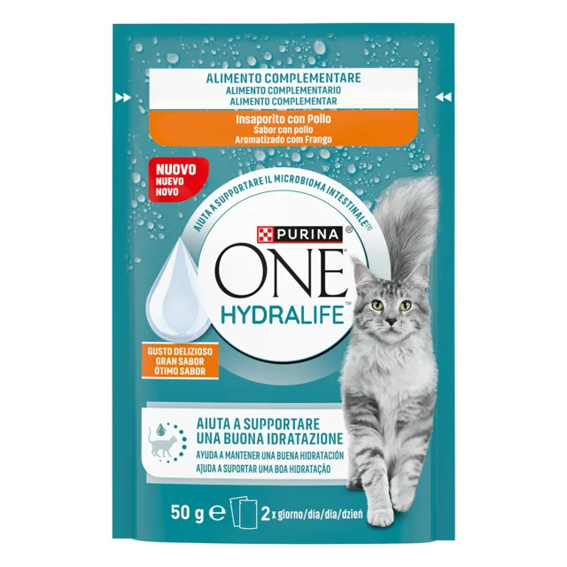 PURINA ONE Hydralife Cat Liquid 12 x 50 g - s kuřecí příchutí