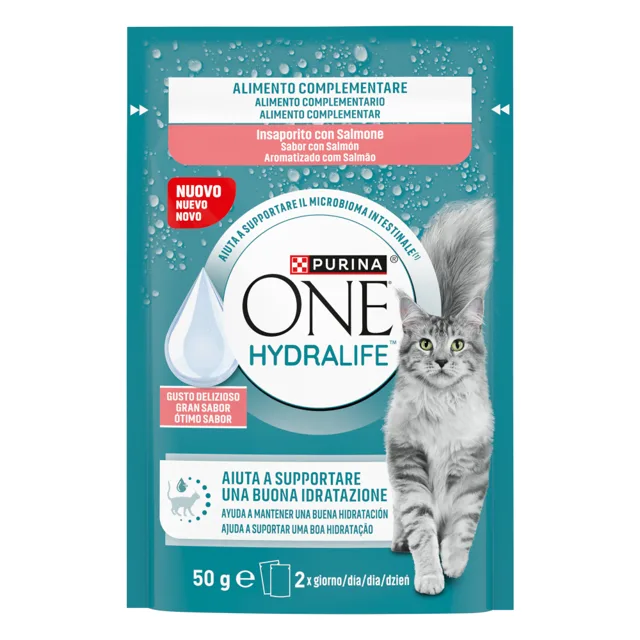 PURINA ONE Hydralife Cat Liquid 12 x 50 g - s příchutí lososa