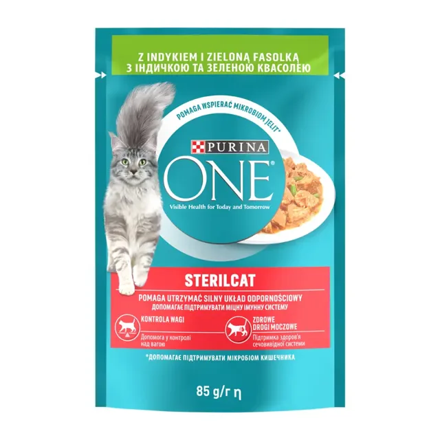 Purina One Kapsička pro kočky Sterilised krůta ve šťávě 85 g