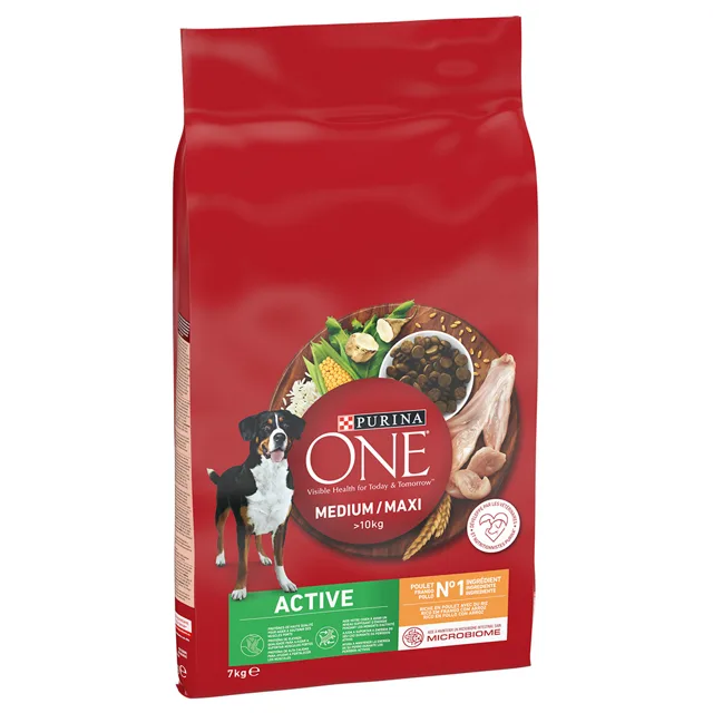 Purina ONE Medium/Maxi Active granule kuře - 2 x 7 kg
