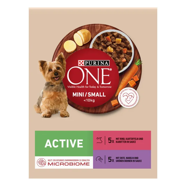 Purina ONE Mini Active hovězí a kachna - výhodné balení: 20 ks (20 x 85 g)
