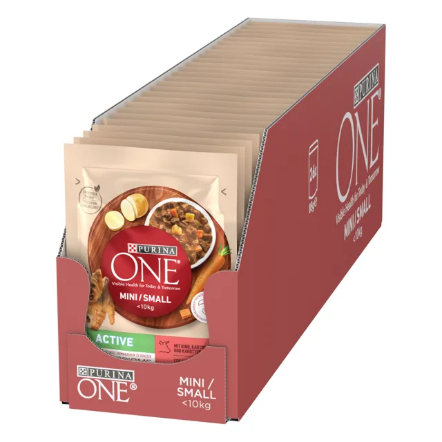 Purina ONE Mini Active hovězí a mrkev - 26 ks (26 x 85 g)