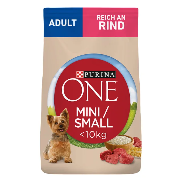 Purina ONE Mini Adult granule hovězí, rýže - 5 x 800 g