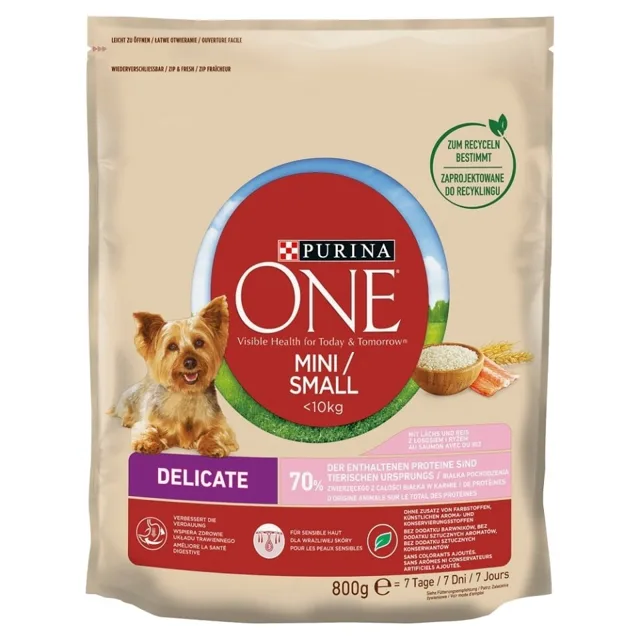 PURINA ONE Mini Delicate Salmon rice 800 g