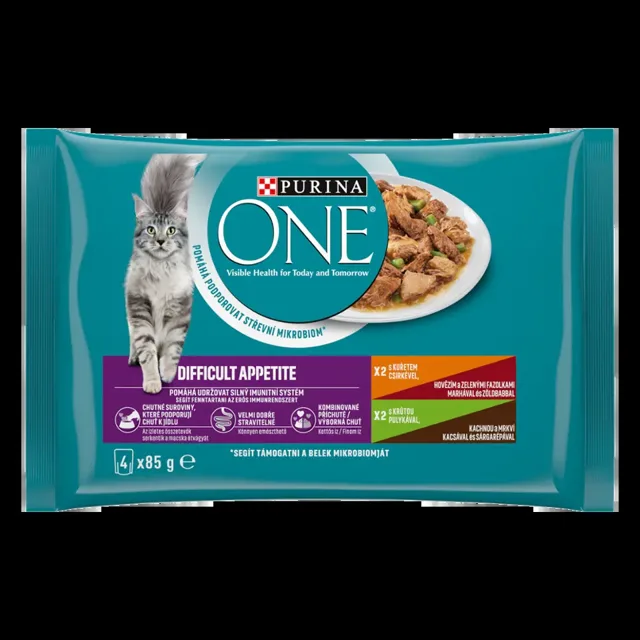Purina One Minifiletky s kuřetem a hovězím/s krůtou a kachnou ve šťávě 4x 85 g 340 g
