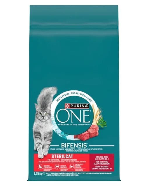 PURINA ONE Sterilcat Bohatá s hovězím masem a pšenicí 9,75 kg suché krmivo pro kočky po sterilizaci