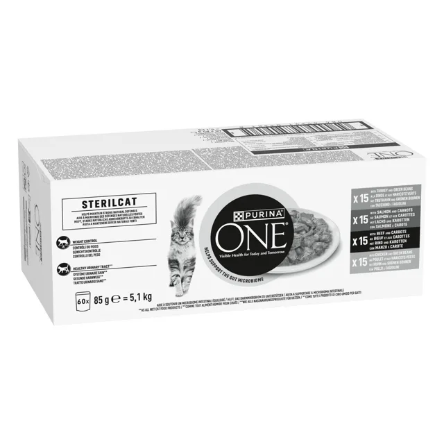 Purina One Sterilcat Mix Meat & Vegetables - 60 x 85 g
