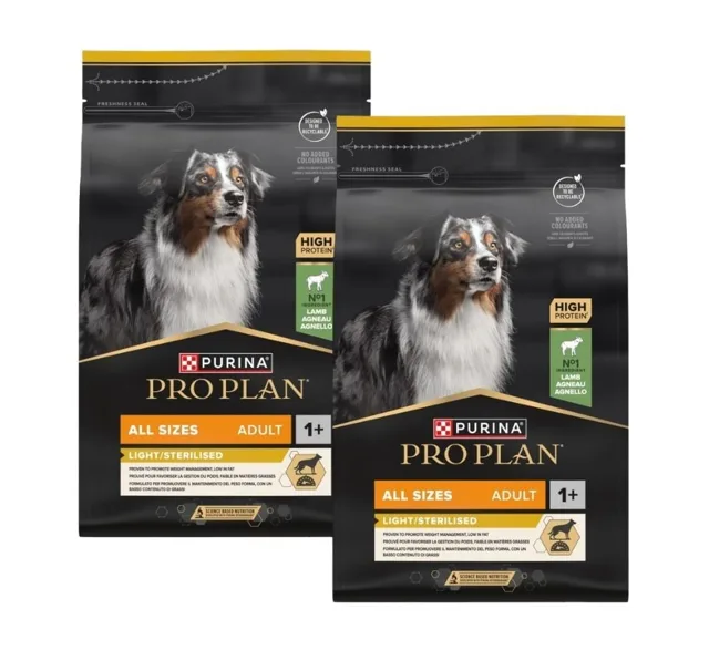 PURINA PRO PLAN Adult Light/Sterilised bohaté na jehněčí maso 2x3 kg, krmivo pro sterilizované psy