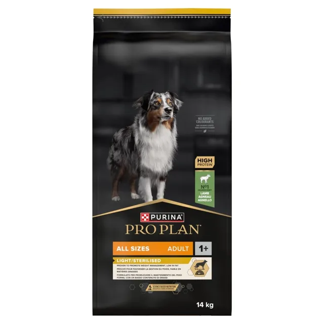 PURINA PRO PLAN Adult Light/Sterilised krmivo s vysokým obsahem jehněčího masa 2x14 kg pro sterilizované psy