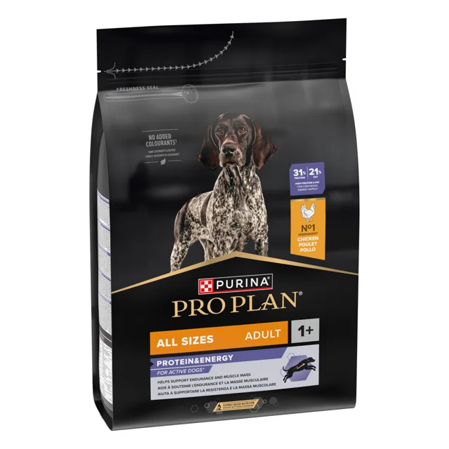 PURINA PRO PLAN All Size Adult Protein & Energy, 3 kg - 2 + 1 kg zdarma - 3 kg