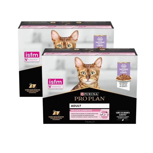 PURINA PRO PLAN Delicate Digestion s krůtím v omáčce Multipack 20x85g krmivo pro kočky s citlivým zažíváním