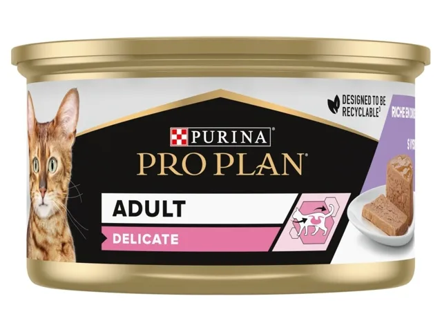 PURINA PRO PLAN Delicate Mousse bohatá na krůtu 85g mokré krmivo pro kočky