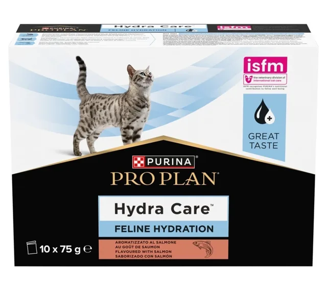 PURINA PRO PLAN Hydra Care Feline Hydration Doplňkové hydratační krmivo pro kočky s lososem 10x75g