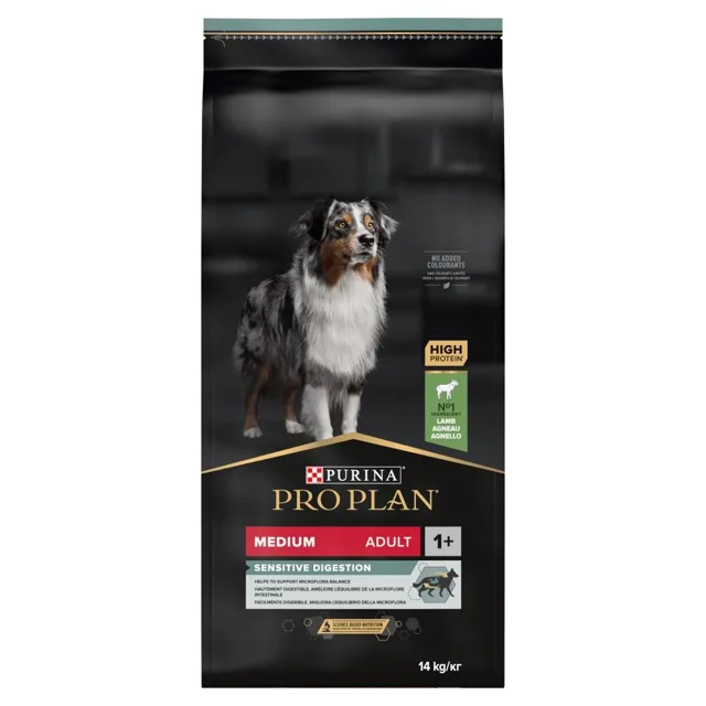 PURINA Pro Plan Medium Adult Sensitive Digestion OptiDigest Jehněčí 14 kg