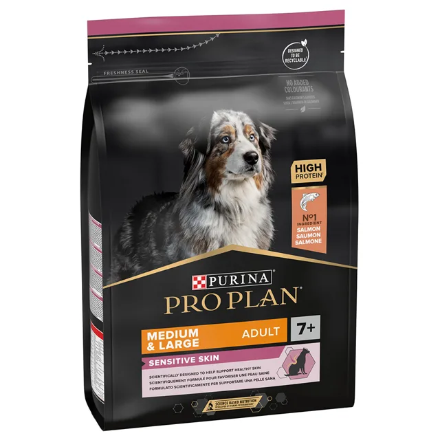 PURINA PRO PLAN Medium & Large Adult 7+ Sensitive Skin - Výhodné balení 2 x 3 kg