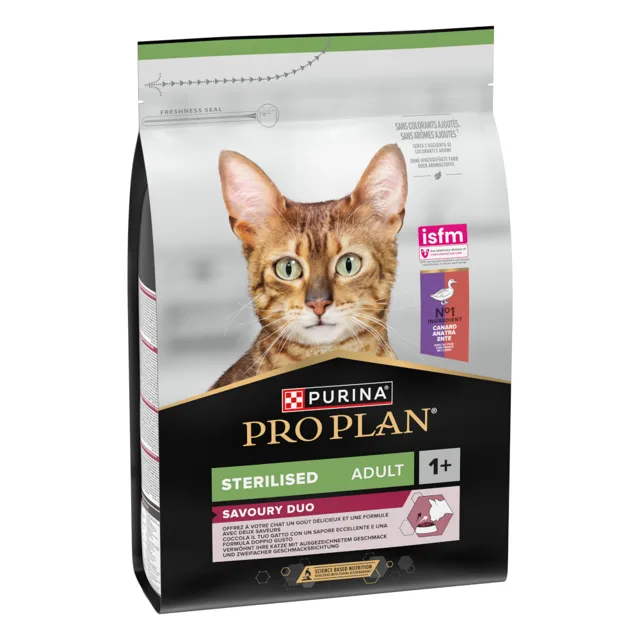 PURINA PRO PLAN Sterilised Adult Savoury Duo kachní a játra - výhodné balení: 2 x 10 kg