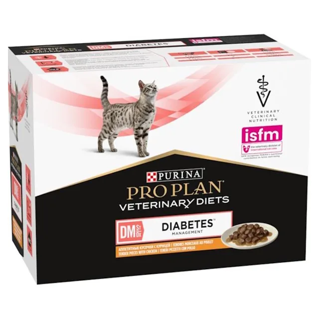 PURINA PRO PLAN Vet Diets DM Diabetes Management Chicken kapsička pro kočky 10x85 g