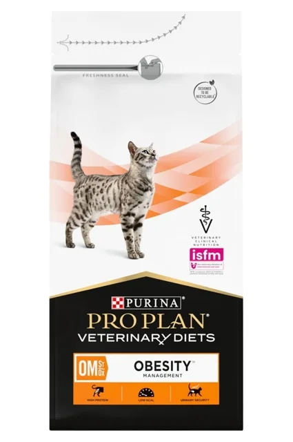 PURINA PRO PLAN Veterinary Diets Feline OM St/Ox Obesity Management 1,5 kg suchá krmiva pro kočky při léčbě cukrovky a/nebo obezity