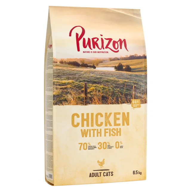 Purizon Adult kuřecí a ryba - bezobilné granule pro kočky -  6,5 kg
