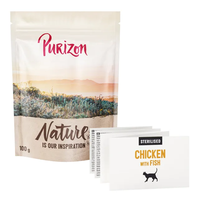 Purizon Cat Sterilised kuře a ryba – Original Daily 65 % - NOVINKA - 100 g