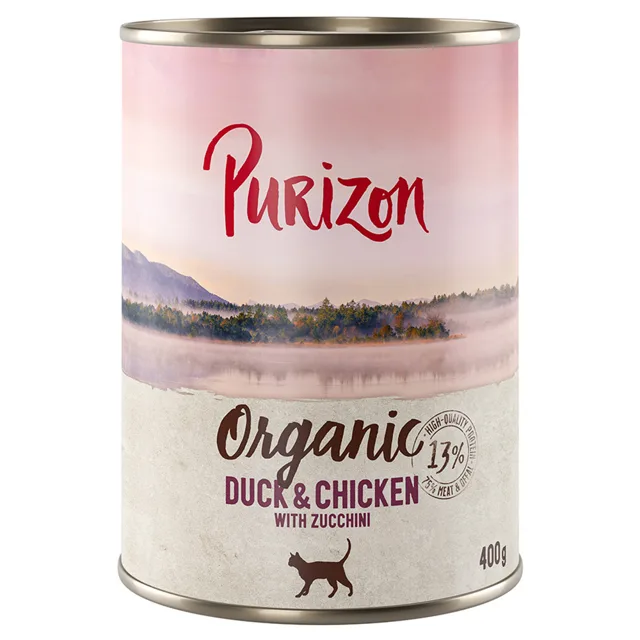 Purizon Organic 24 x 400 g výhodné balení  - kuřecí a husa s dýní