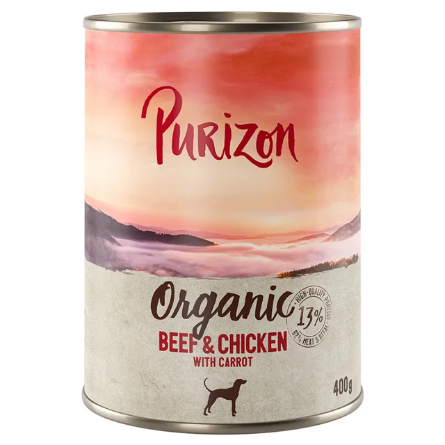 Purizon Organic 6 x 400 g - kachna a kuře s cuketou