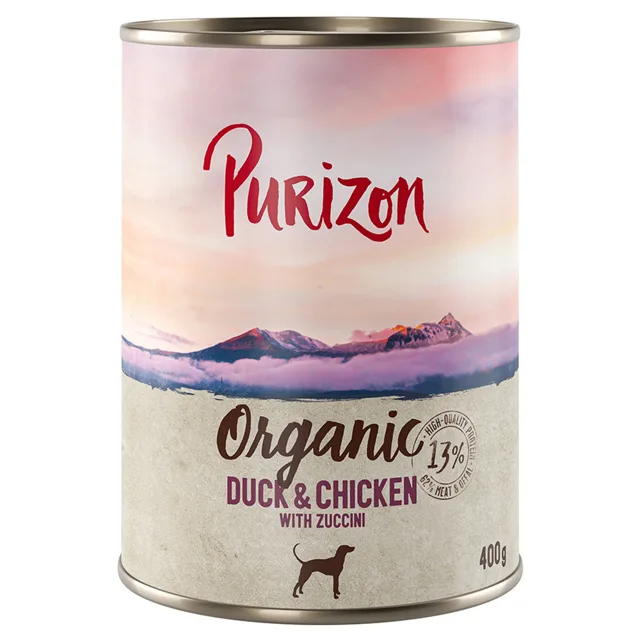 Purizon Organic výhodné balení 24 x 400 g - kuřecí a husa s dýní