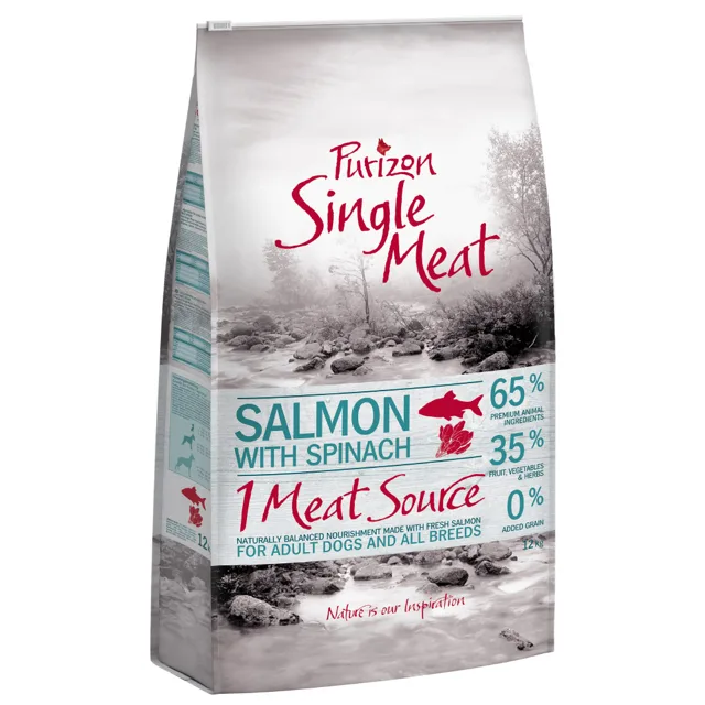 Purizon Single Meat Adult losos a špenát s květy chrpy - 100 g