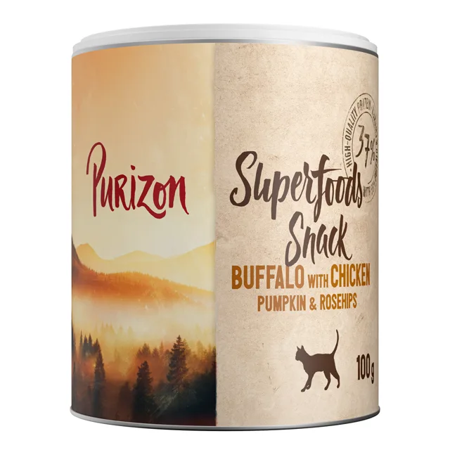 Purizon Superfood Snack 100 g - Losos se sleděm, hráškem a borůvkami 100 g