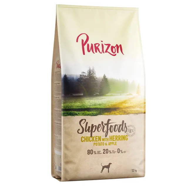 Purizon Superfoods kuřecí se sleďi, bramborami a jablky - Výhodné balení: 4 x 1 kg