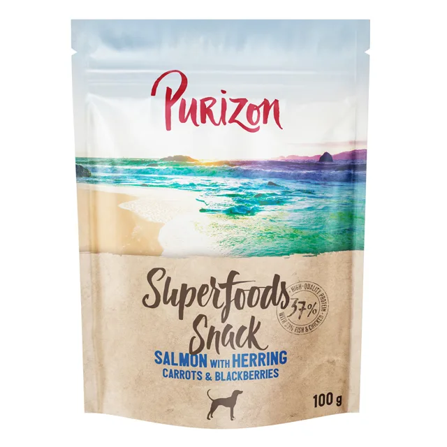 Purizon Superfoods Snacks pro psy 100 g - Losos se sleděm, mrkví a ostružinami 100 g