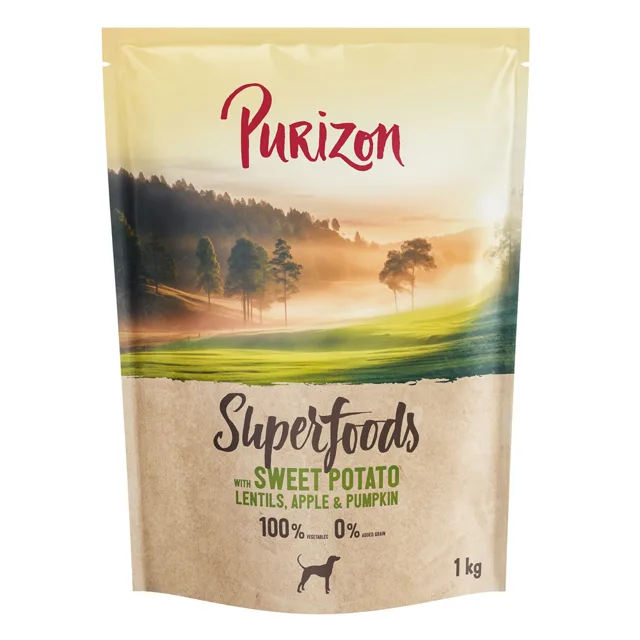 Purizon Superfoods zeleninové, bataty s čočkou, jablkem a dýní - Výhodné balení: 2 × 12 kg