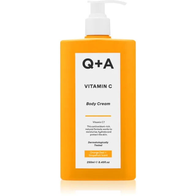 Q+A Vitamin C rozjasňující tělový krém vůně Orange zest + Grapefruit 250 ml