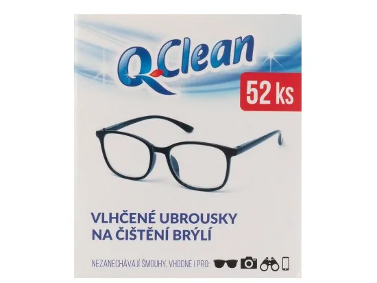 Q-Clean vlhčené ubrousky na čištění brýlí 52 ks
