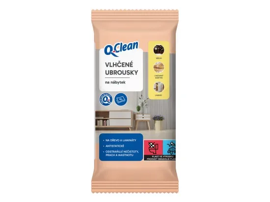 Q-Clean vlhčené ubrousky na nábytek 40 ks