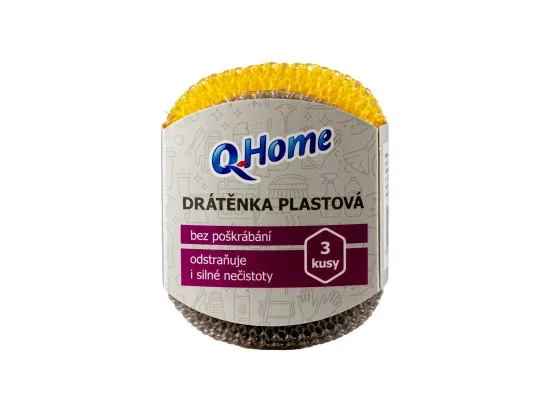Q-Home drátěnka plastová - mix barev 3 ks
