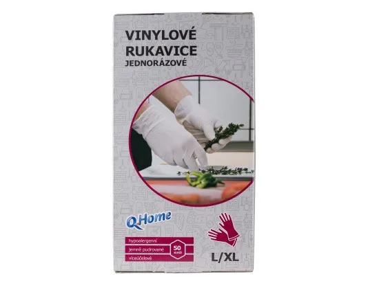 Q-Home jednorázové rukavice(50 ks/kra) L/XL