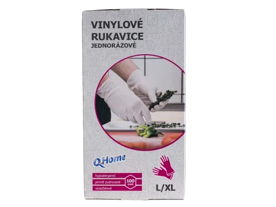 Q-Home jednorázové rukavice L/XL 100 ks