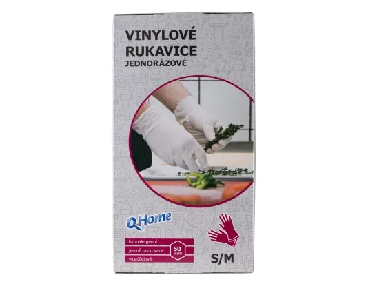 Q-Home jednorázové rukavice S/M 50 ks