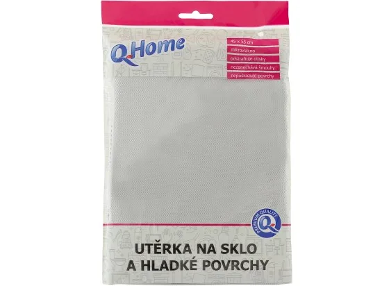 Q-Home utěrka na sklo a hladké povrchy 45x55cm, mix barev