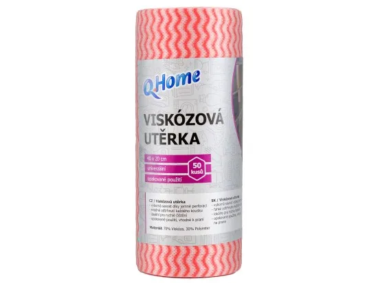 Q-Home viskózová utěrka, mix barev 50 ks