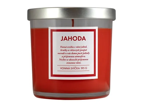 Q-Home vonná svíčka jahoda 195 g s víčkem