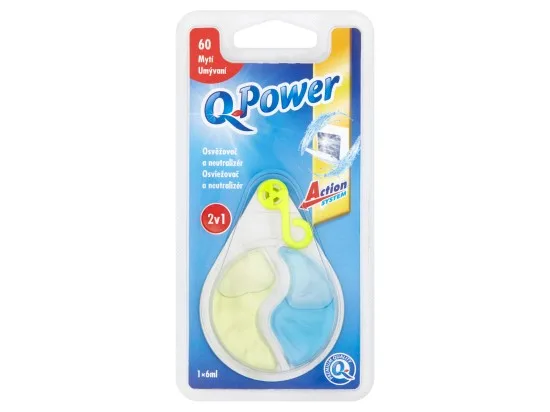 Q-Power osvěžovač a neutralizér 2 v 1, klip, 6 ml