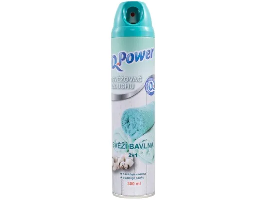Q-Power osvěžovač vzduchu svěží bavlna 2v1 300 ml