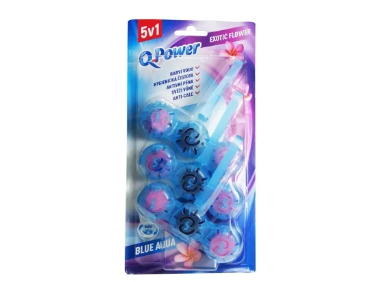 Q-Power tuhý WC závěs Blue Aqua Exotic Flower 3x 40 g