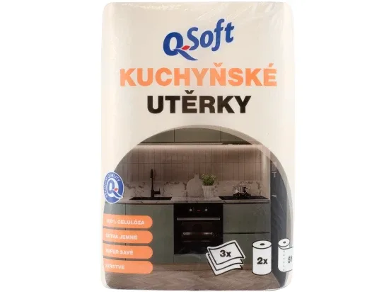 Q-Soft 3-vrstvé kuchyňské utěrky 2 ks
