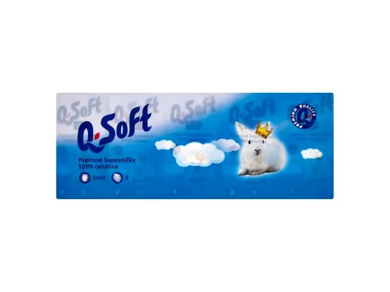 Q-Soft papírové kapesníčky 4vrstvé 10 x 10 ks